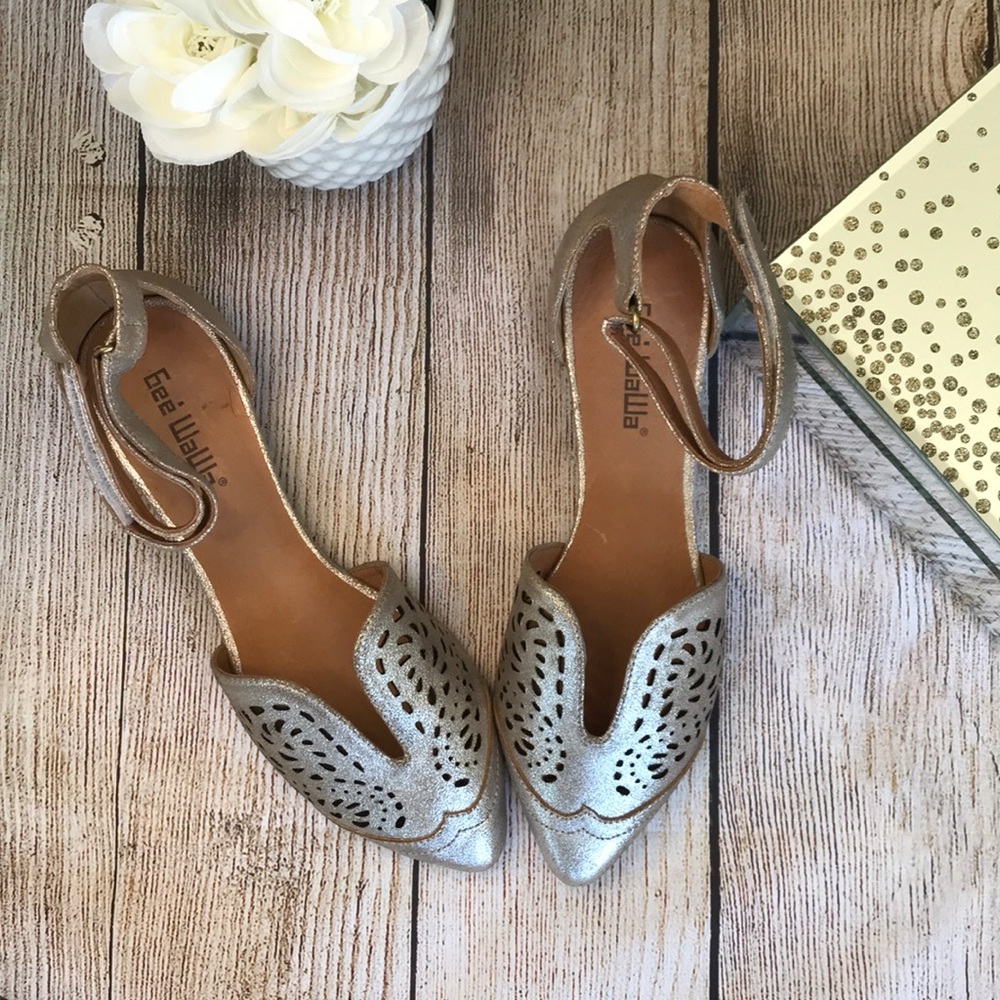 Anthropologie Gee Wawa Ankle Strap Cut Out Flat 7